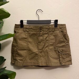 Vintage  90s Abercrombie & Fitch Size S Mini Skirt Green Cargo Streetwear Y2K